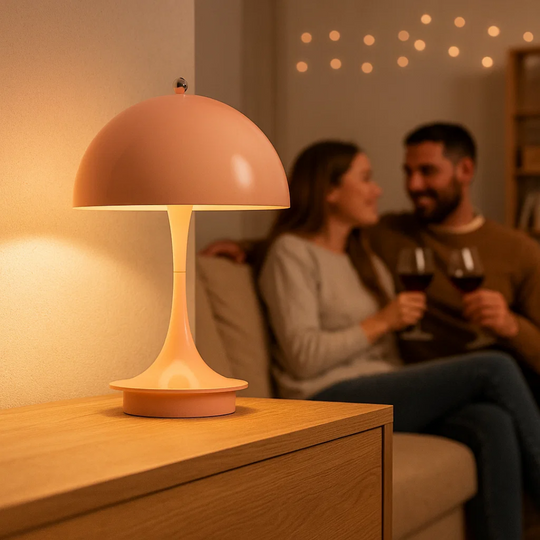 NordicLume | Pilzlampe LED Tischlampe mit Akku & kabellosem Design für Zuhause