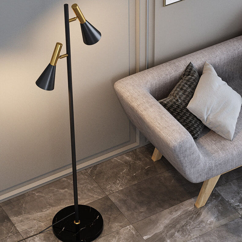 DuoHorn | Nordic Minimalist Horn Shade Rotierbare 2-Lampen Stehlampe