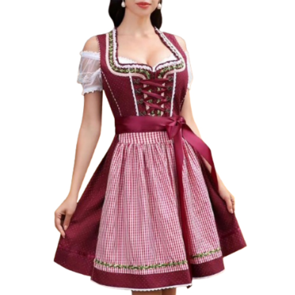 Alpenrubin | Damen-Dirndlkleid in Rot für Oktoberfest & Feste