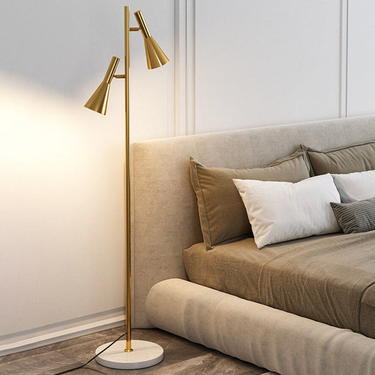 DuoHorn | Nordic Minimalist Horn Shade Rotierbare 2-Lampen Stehlampe