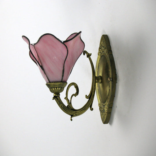 GleamPetals | Vintage Glasblüten-Leuchte im Tiffany-Stil