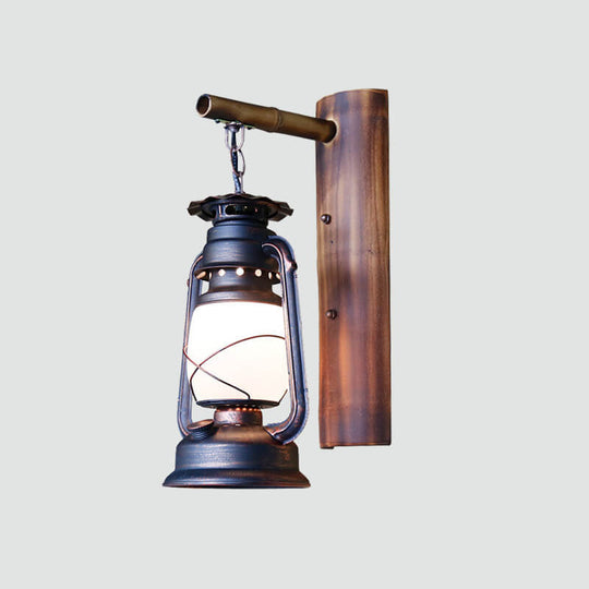 RusticRein | Antike Pferde-Wandleuchte aus Eisen & Glas
