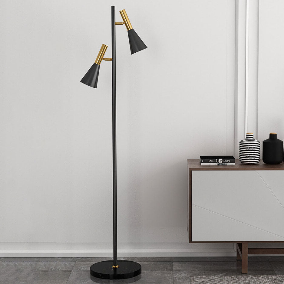 DuoHorn | Nordic Minimalist Horn Shade Rotierbare 2-Lampen Stehlampe