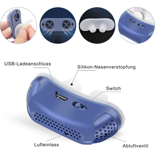 SnoreFree | Micro-CPAP Schlafapnoe-Gerät für Reisen & Anti-Schnarchen