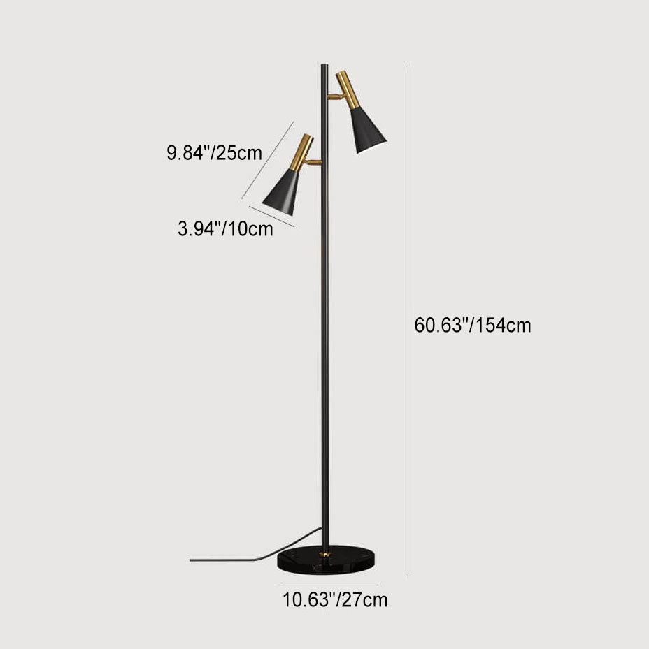 DuoHorn | Nordic Minimalist Horn Shade Rotierbare 2-Lampen Stehlampe