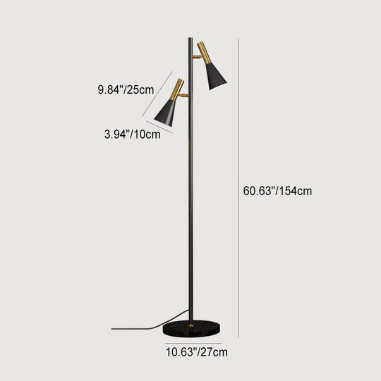 DuoHorn | Nordic Minimalist Horn Shade Rotierbare 2-Lampen Stehlampe