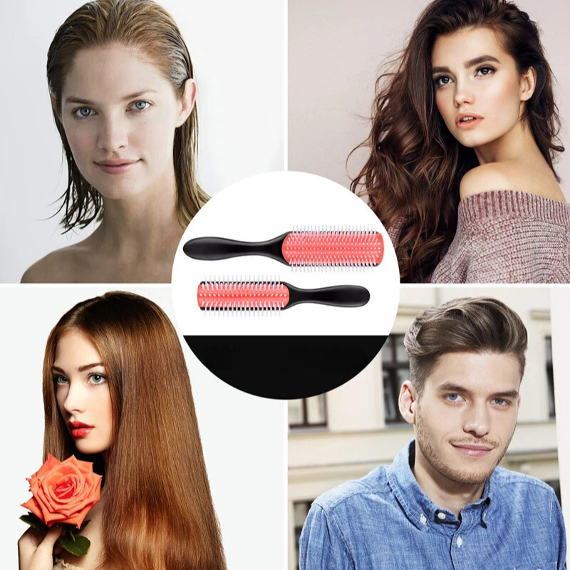 CurlEasy | 9-Reihiger Entwirrbürste für glattes und lockiges Haar