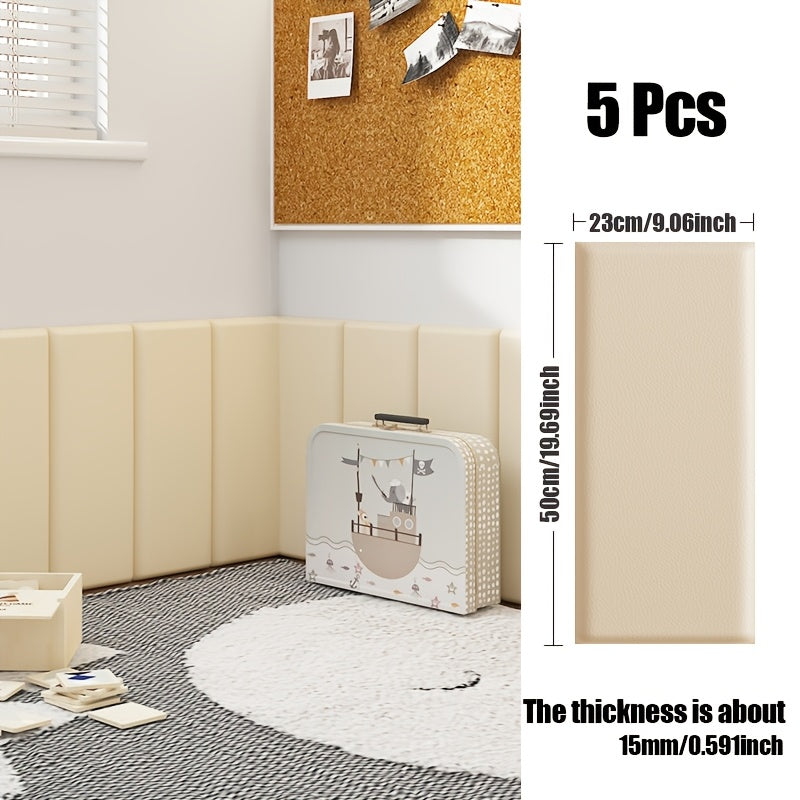 WallSoft | 3D wall panels set of 5 - Soft padded & self-adhesive