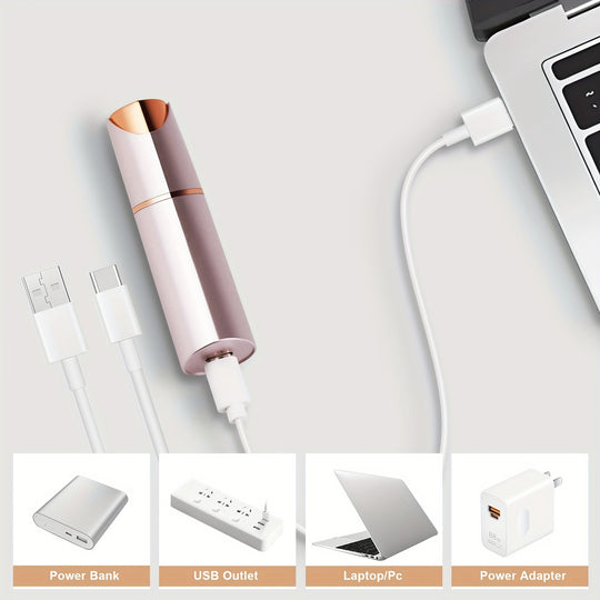 FaceFlick | 2-in-1 Augenbrauen- & Gesichtstrimmer - Präzise & USB aufladbar