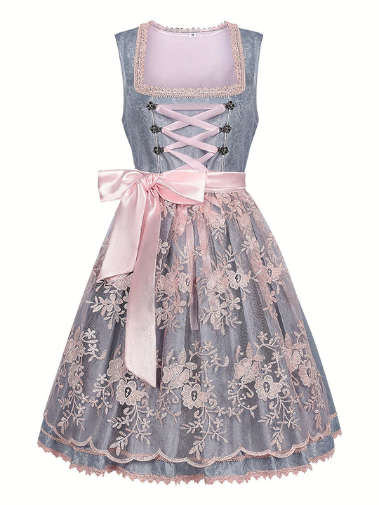 Bergwiese | Damen-Midikleid mit Schürze – Traditionelles Bierfestkostüm