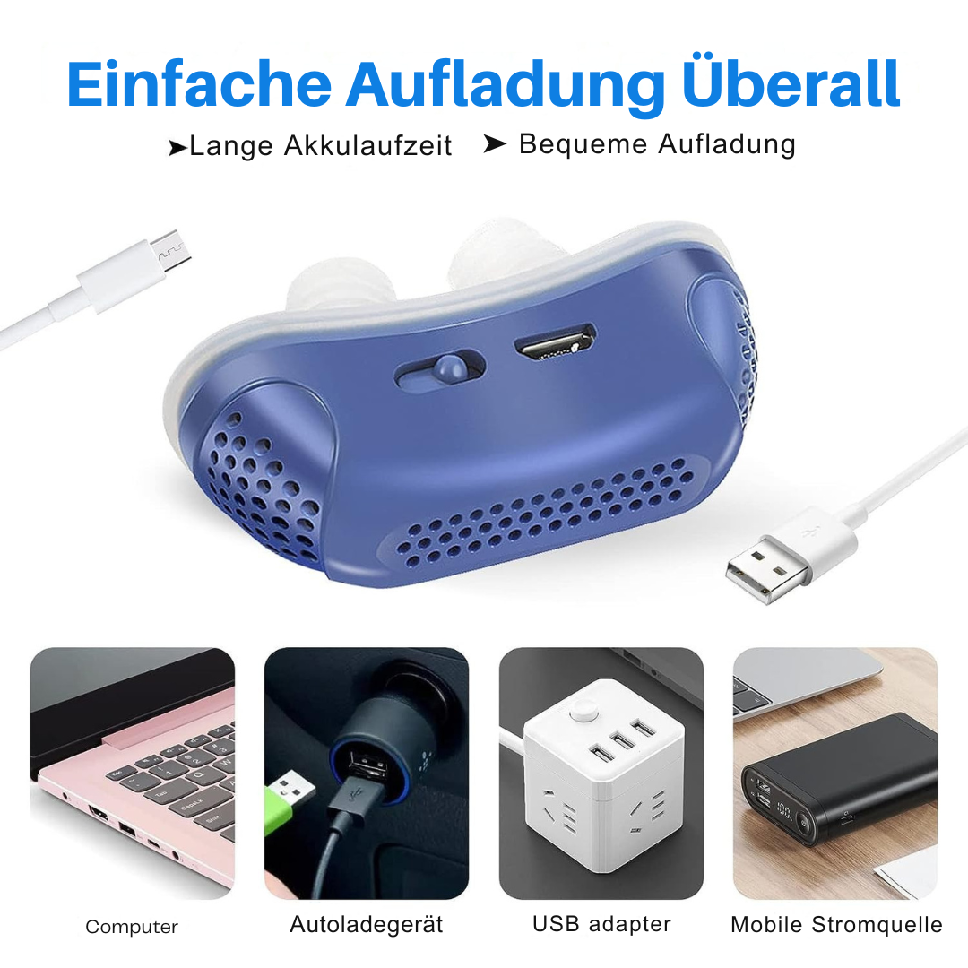 SnoreFree | Micro-CPAP Schlafapnoe-Gerät für Reisen & Anti-Schnarchen