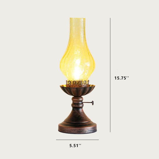 BronzaLite | Vintage Antike Petroleumlampe 1-Licht Tischlampe