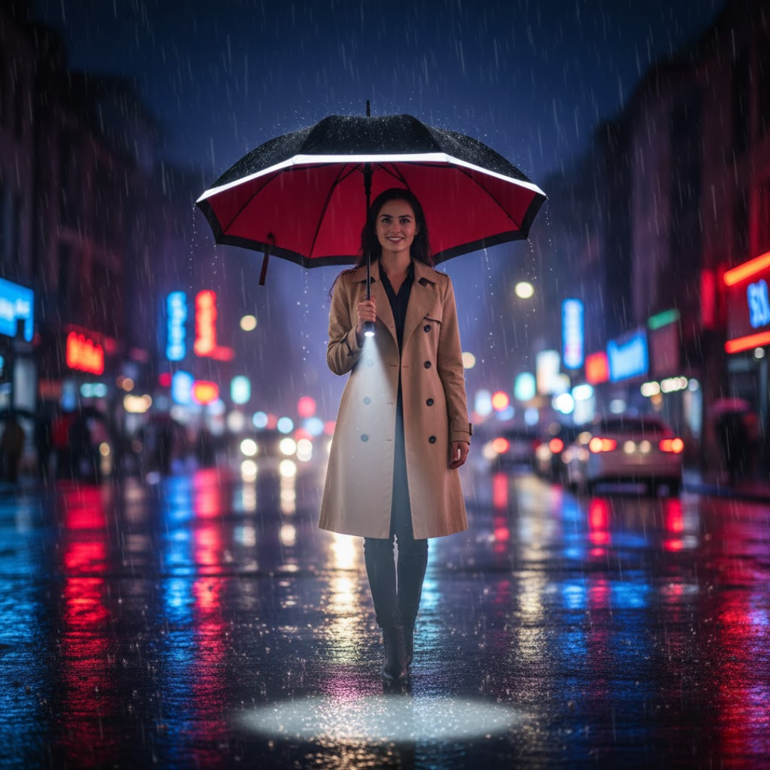 StormShield | Vollautomatischer Regenschirm mit LED-Beleuchtung