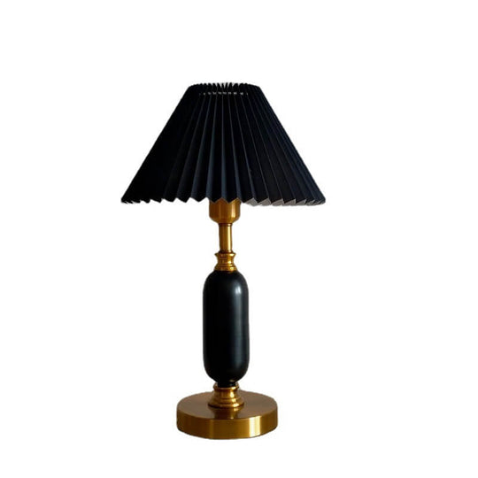 ColuShine | Retro Säulenlampe mit Plisseeschirm
