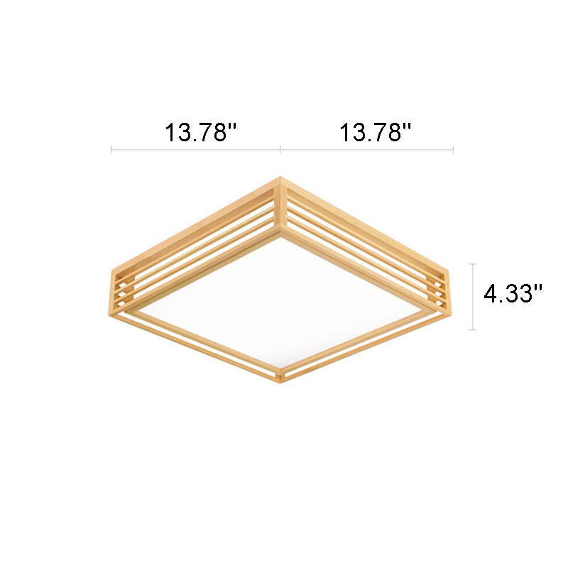 ZenSquare | Nordische Massivholz Quadratische LED Japanische Tatami Deckenleuchte