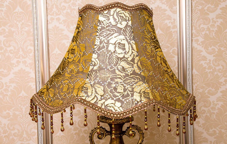 EraGlow | Europäische Vintage-Stoff Antike 1-Licht Tischlampe