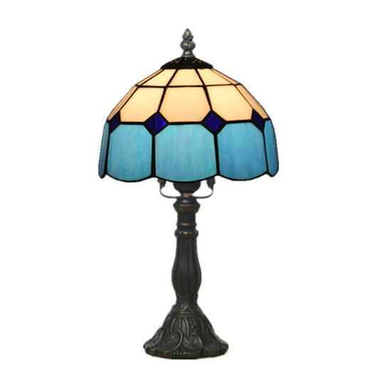 TiffaGlow | Mediterrane Tiffany-Tischlampe in Buntglas