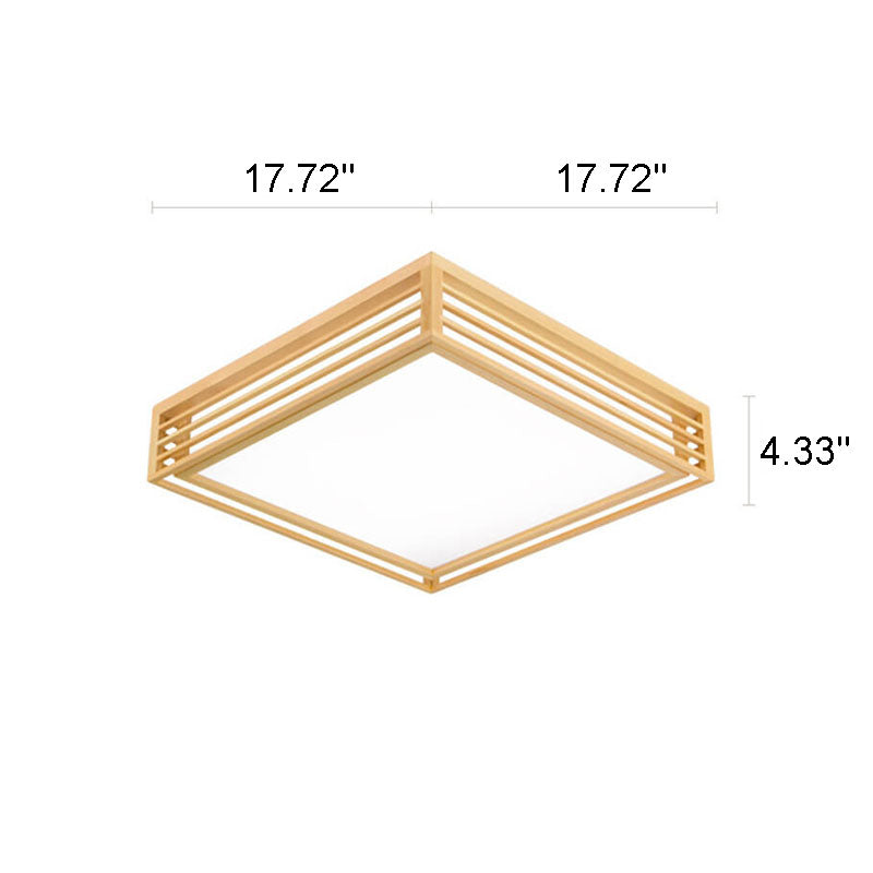 ZenSquare | Nordische Massivholz Quadratische LED Japanische Tatami Deckenleuchte