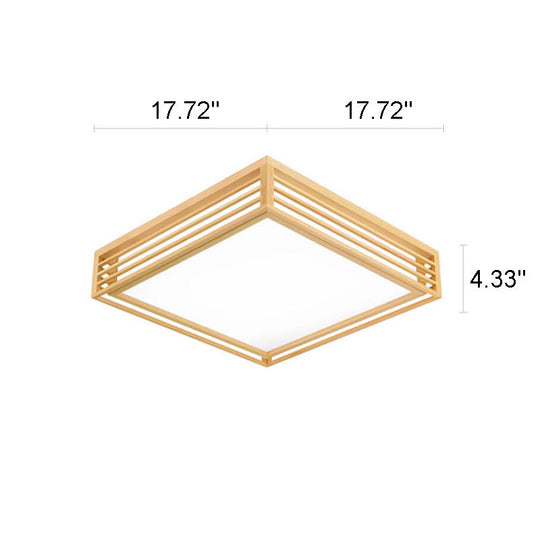 ZenSquare | Nordische Massivholz Quadratische LED Japanische Tatami Deckenleuchte