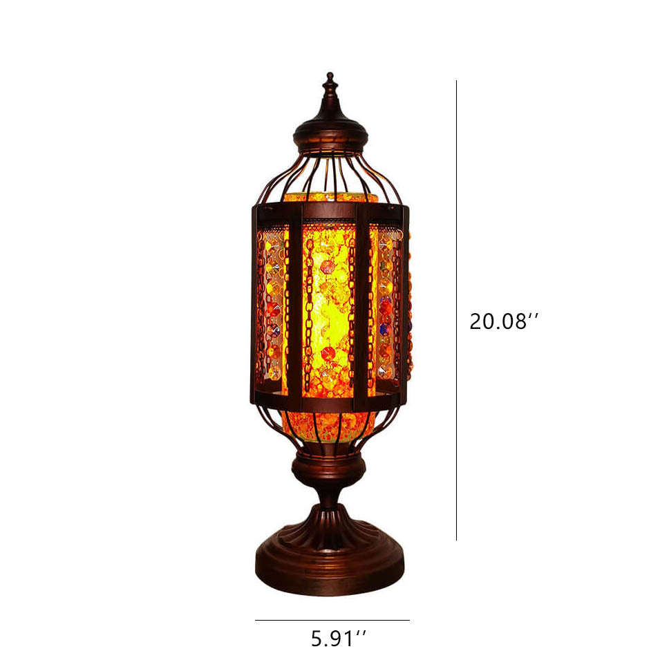 MosaicGlow | Vintage Türkische Buntglas Laterne 1-Licht Tischlampe
