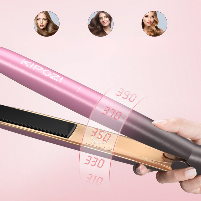 StyleLux | Roségold Haarglätter & Lockenstab