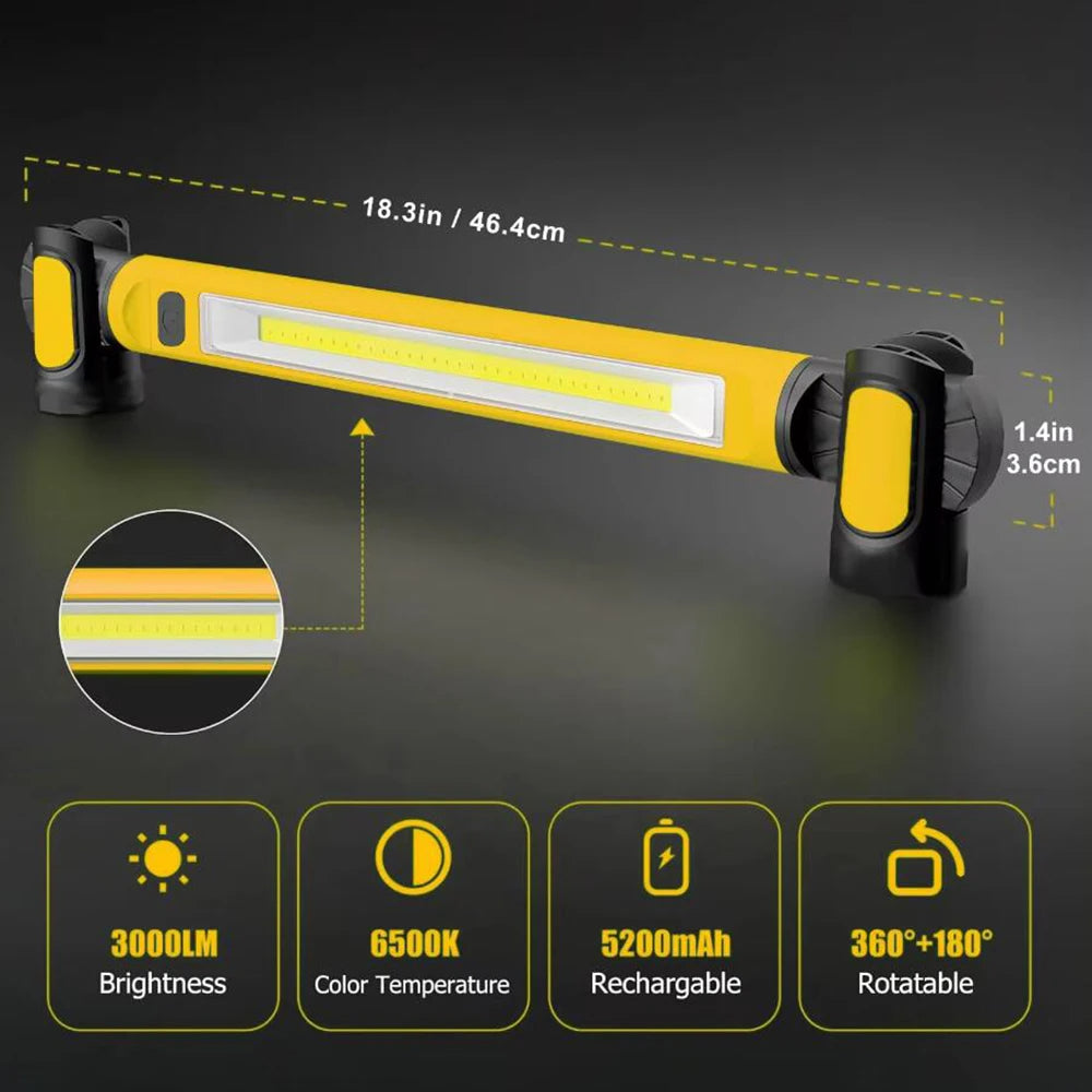 TwinGlow | Wiederaufladbare LED-Arbeitsleuchte mit Magnetbasis