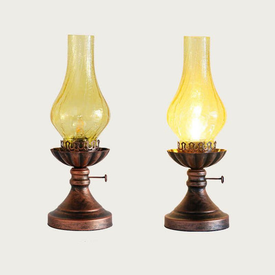 BronzaLite | Vintage Antike Petroleumlampe 1-Licht Tischlampe