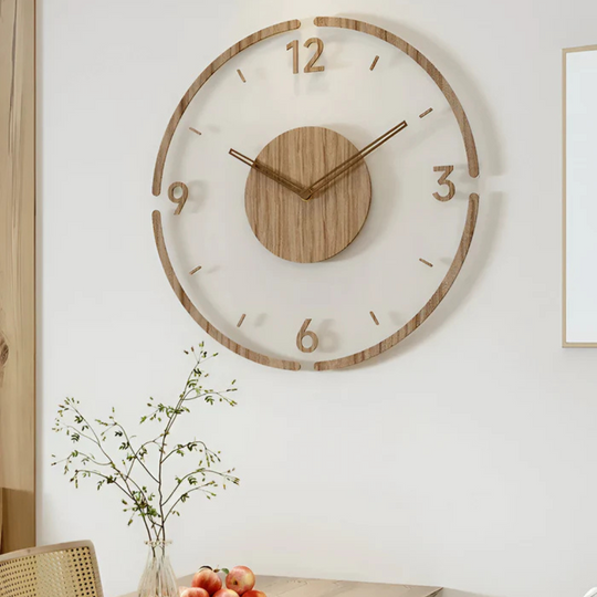 TimeNook | Moderne Wanduhr – Acryl & Holz Design