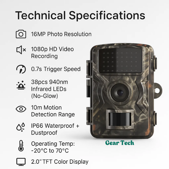 WildView | 16MP Nachtsicht-Wildkamera mit Bewegungssensor