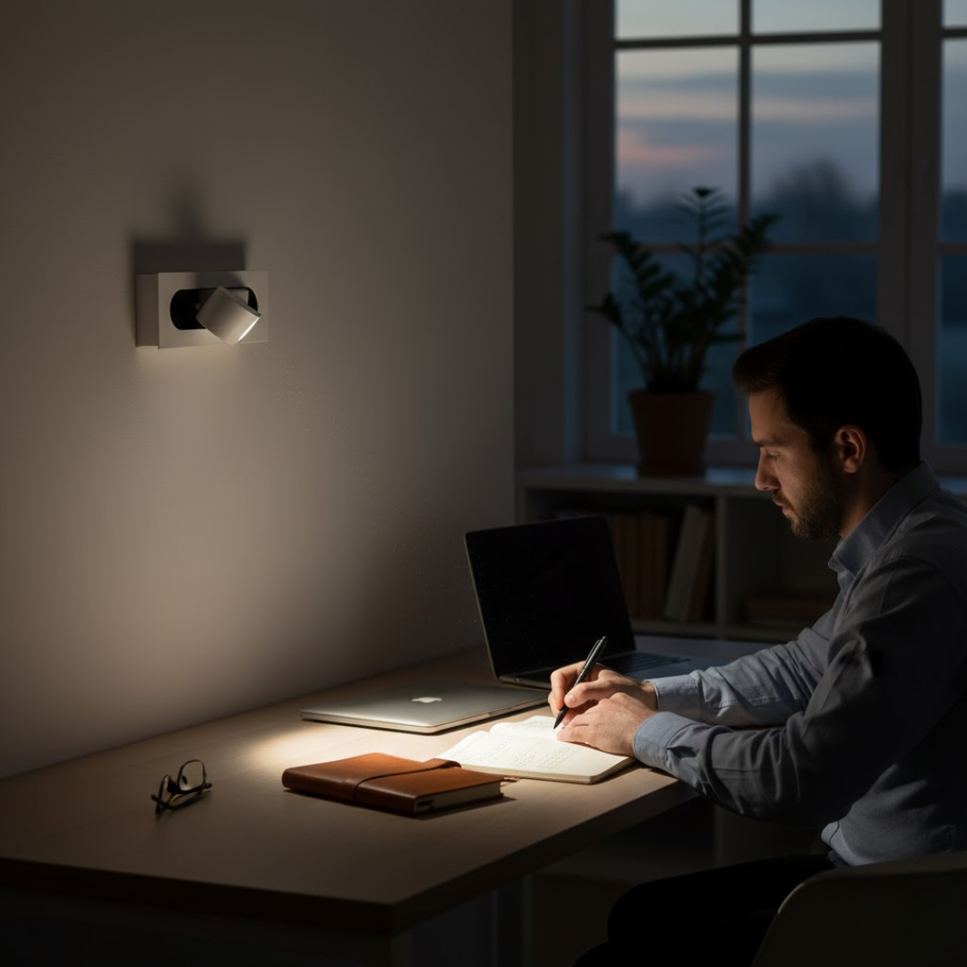 GlowPoint | Moderne Nachttischlampe – LED-Licht mit Schalter