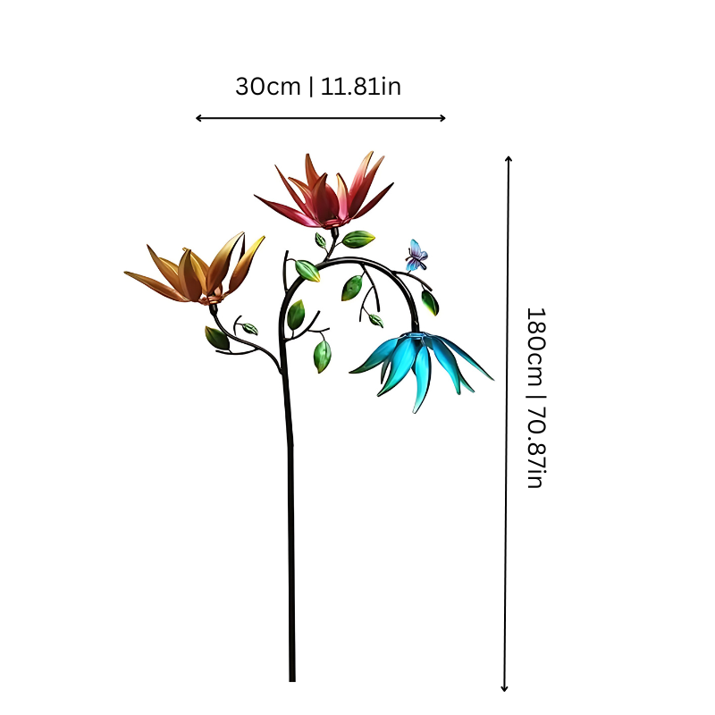 GardenDance | Farbenfrohes Windspiel mit Schmetterlingen & Blumen