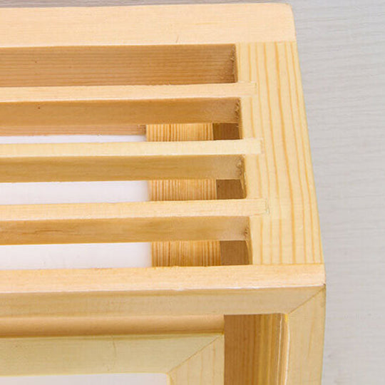 ZenSquare | Nordische Massivholz Quadratische LED Japanische Tatami Deckenleuchte