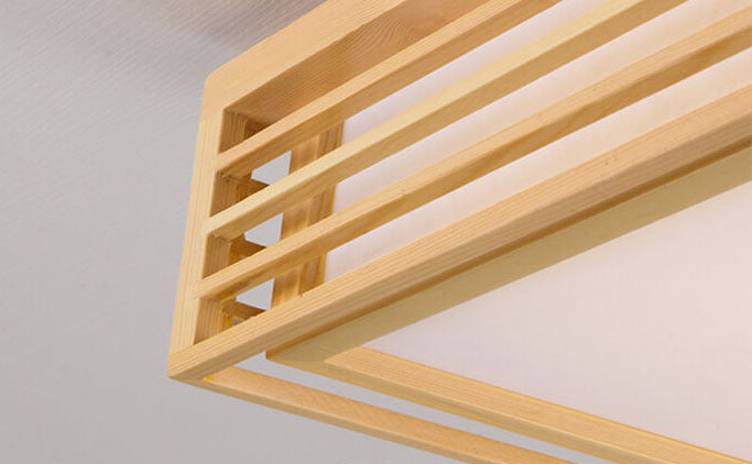 ZenSquare | Nordische Massivholz Quadratische LED Japanische Tatami Deckenleuchte