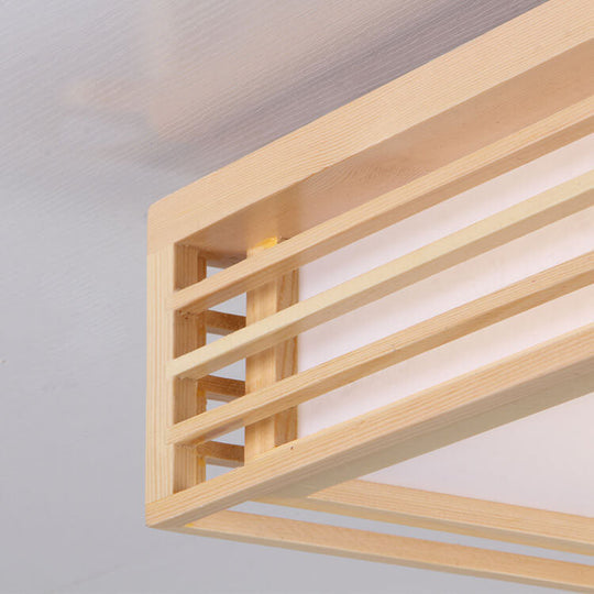 ZenSquare | Nordische Massivholz Quadratische LED Japanische Tatami Deckenleuchte