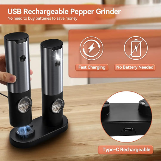 SpiceOne | Elektrische Mühle mit Akku & LED-Licht