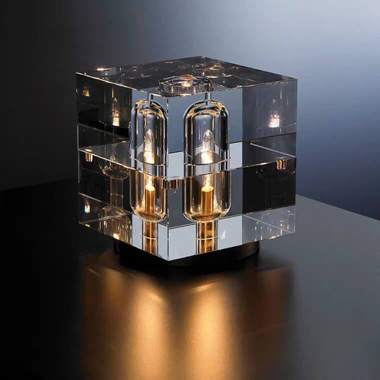 CrystalBloc | Geometrische Kristall-Tischlampe mit Stil