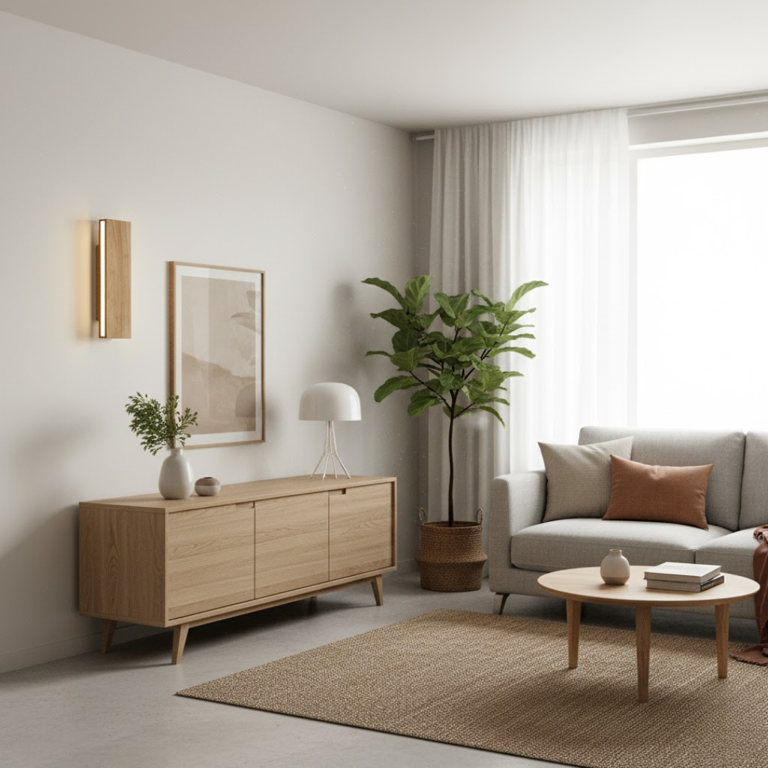 OakBeam | Einfache Wandleuchte aus massivem Holz mit LED