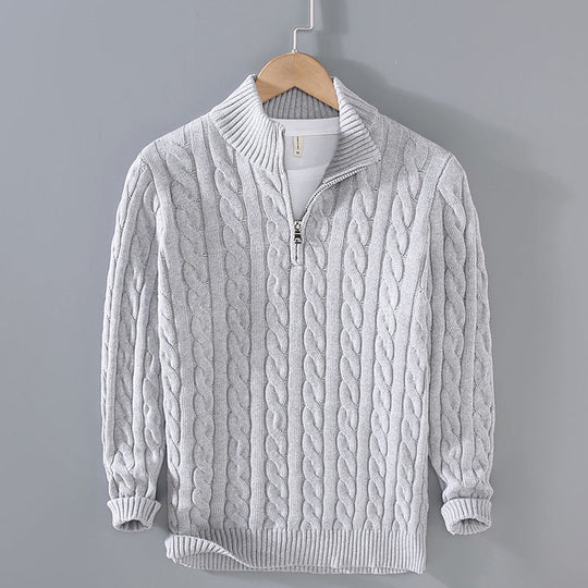Élégance | Kaschmir Pullover Damen – Hochwertiger Zopfstrick Stil-5