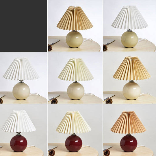 RetroFlair | Nordische Minimalistische Keramische Falten 1-Licht Tischlampe