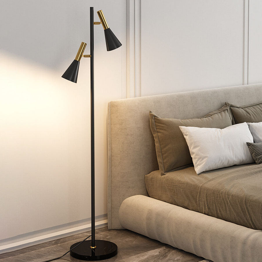 DuoHorn | Nordic Minimalist Horn Shade Rotierbare 2-Lampen Stehlampe