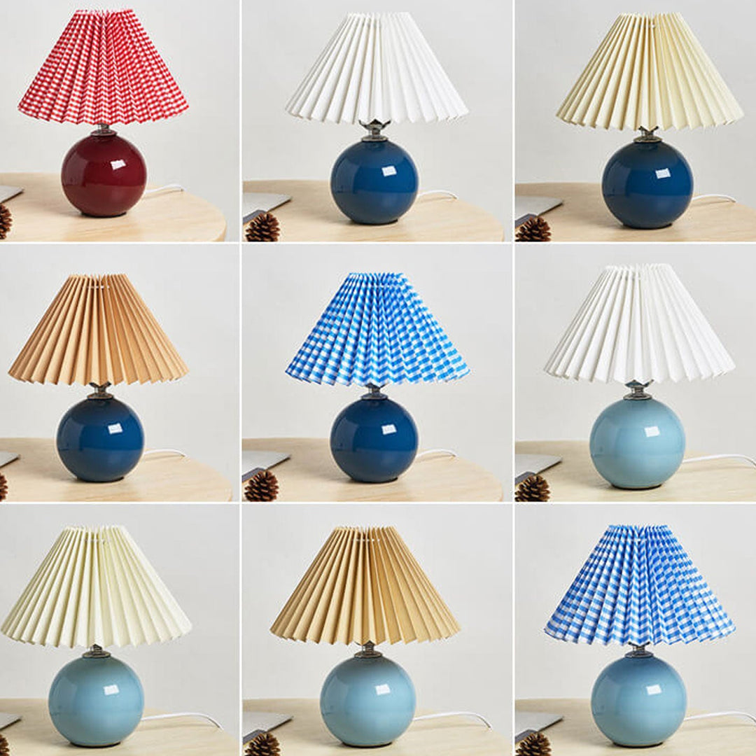 RetroFlair | Nordische Minimalistische Keramische Falten 1-Licht Tischlampe