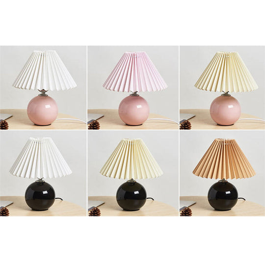 RetroFlair | Nordische Minimalistische Keramische Falten 1-Licht Tischlampe