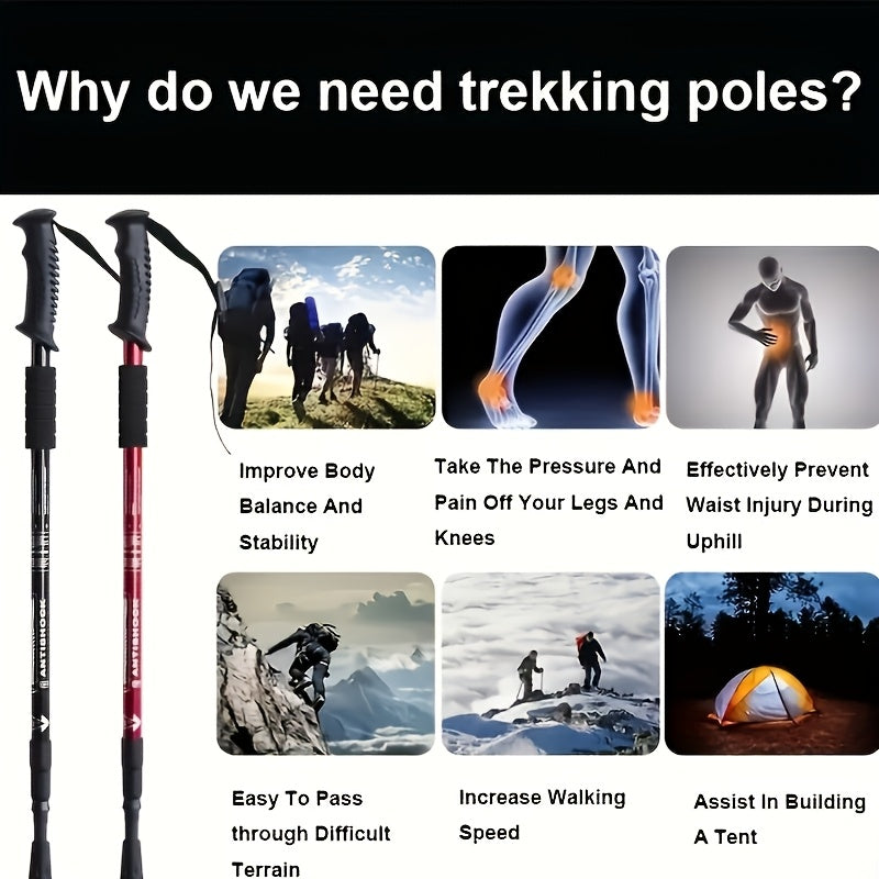 PeakStride | Ergonomische Teleskop-Wanderstöcke – 2 Stück in Verschiedenen Farben