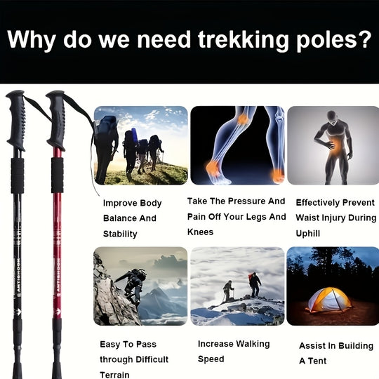 PeakStride | Ergonomische Teleskop-Wanderstöcke – 2 Stück in Verschiedenen Farben