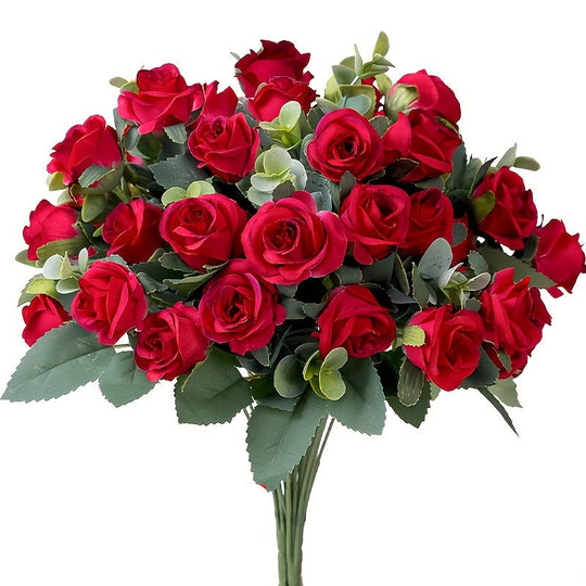 RoseCharm | Künstlicher Rosenstrauß – Vintage-Look, 10 Köpfe