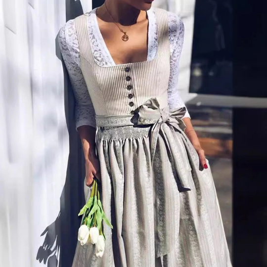 Eisglanz | Damen-Dirndlkleid in Grau für Oktoberfest & Feste