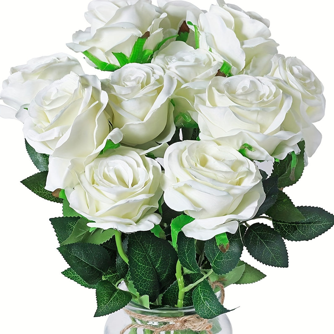 BloomMate | Artificial Roses 10-Pack – Realistic Wedding Décor
