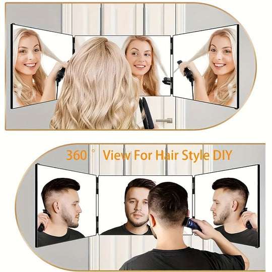 GlamAura | Drehbarer 3-seitiger Spiegel zum Stylen