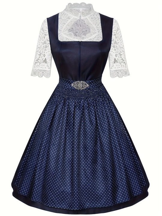 Spitzenzauber | Damen-Dirndlkleid – Knielange Festtracht mit Spitzendetails