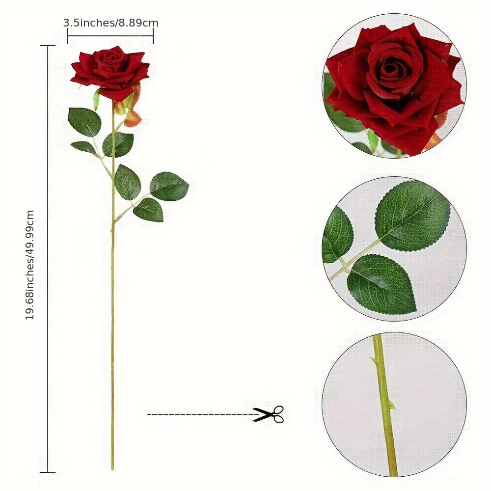 BloomMate | Artificial Roses 10-Pack – Realistic Wedding Décor